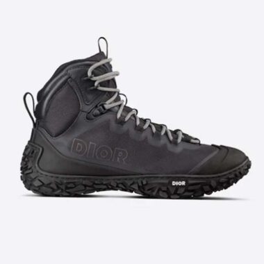 Dior Unisex Shoes CD Diorizon Hiking Boot Black Technical Mesh Black Rubber