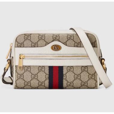 Gucci GG Women Ophidia GG Mini Bag Beige Ebony GG Supreme Canvas