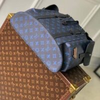 Louis Vuitton LV Unisex Christopher MM Backpack Blue Monogram Coated Canvas (14)