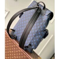 Louis Vuitton LV Unisex Christopher MM Backpack Blue Monogram Coated Canvas (14)