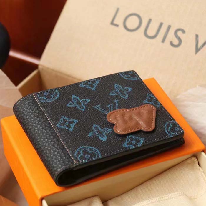 Louis Vuitton M81821 Slender Wallet, Blue, One Size