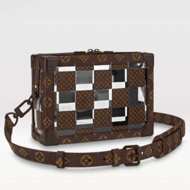 Louis Vuitton LV Unisex Slim Soft Trunk Brown Monogram Chess Coated Canvas PVC