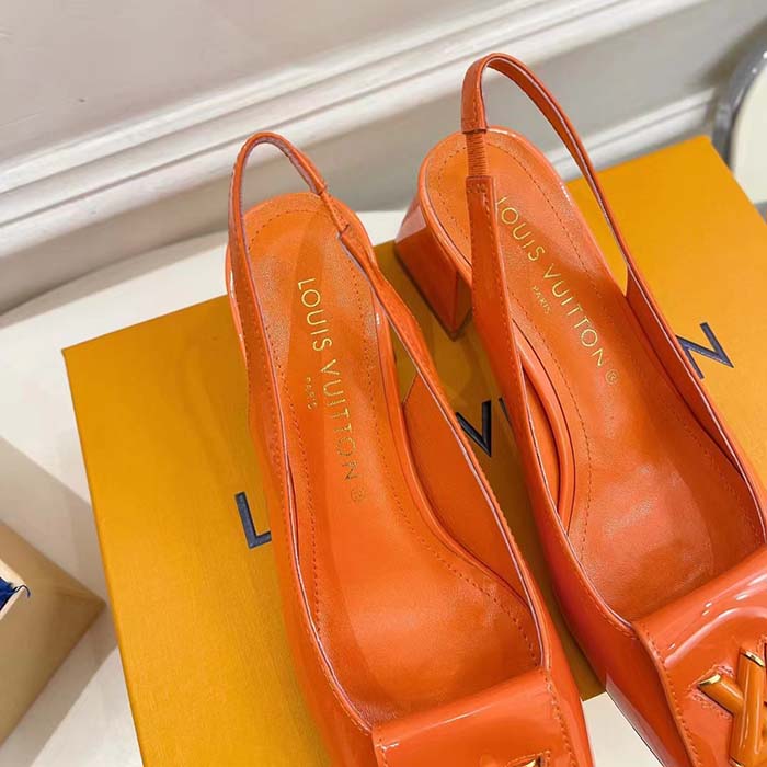 Louis Vuitton LV Women Shake Slingback Pump Orange Patent Calf Leather  Lambskin 9.5 Cm Heel - LULUX