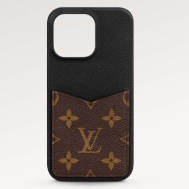 Louis Vuitton LV Unisex IPhone 14 Pro Max Pallas Bumper Monogram Canvas Black Calf