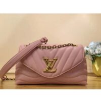 Louis Vuitton LV Women New Wave Chain Bag MM Handbag Pink Smooth Cowhide (13)