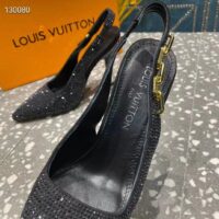 Louis Vuitton LV Women Sparkle Slingback Pump Black Strass Elasticized 9.5 Cm Heel (10)