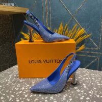 Louis Vuitton LV Women Sparkle Slingback Pump Bleu Roi Blue Strass 9.5 Cm Heel (7)