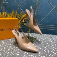 Louis Vuitton LV Women Sparkle Slingback Pump Nude Pink Calf Leather 9.5 Cm Heel