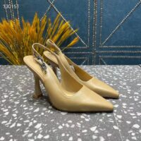 Louis Vuitton LV Women Sparkle Slingback Pump Gold Metallic Calf Leather 9.5 Cm Heel (4)