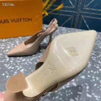 Louis Vuitton LV Women Sparkle Slingback Pump Nude Pink Calf Leather 9.5 Cm Heel