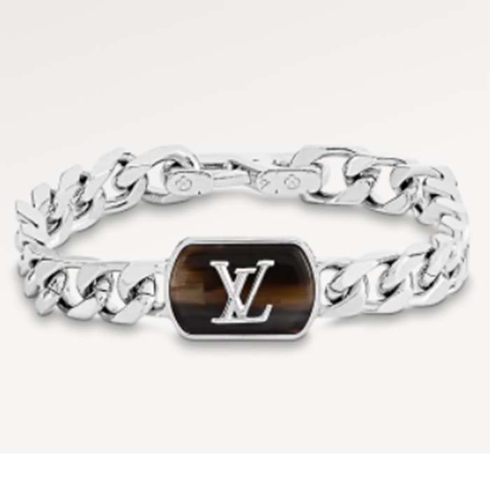 Louis Vuitton Unisex LV Shades Bracelet Brown Metal Silver-Colour