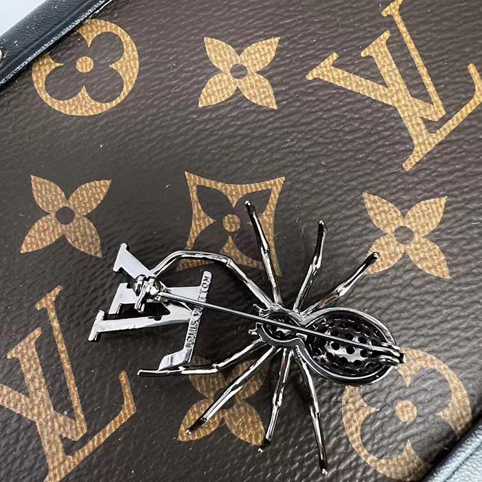 Louis Vuitton Unisex LV Spider Brooch Black Metal Black Ruthenium