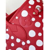 Louis Vuitton Women LVxYK Neverfull MM Tote Red White Embossed Grained Monogram Empreinte Cowhide (14)