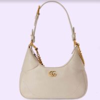 Gucci Women GG Aphrodite Small Shoulder Bag White Soft Leather Double G (1)