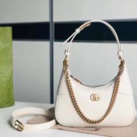 Gucci Women GG Aphrodite Small Shoulder Bag White Soft Leather Double G (1)