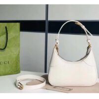 Gucci Women GG Aphrodite Small Shoulder Bag White Soft Leather Double G (1)