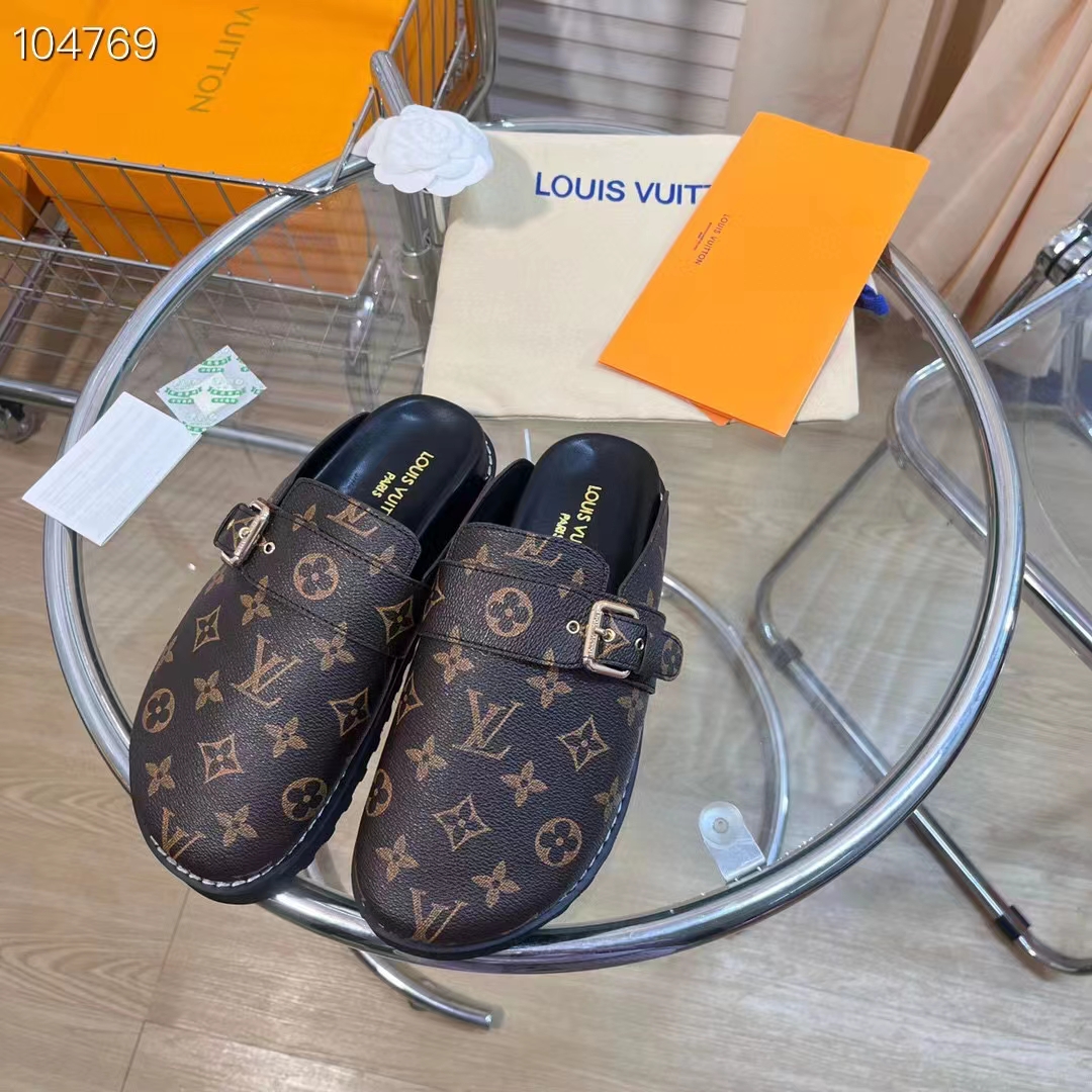 Louis Vuitton LV Cosy Flat Comfort Clog Brown For Women 1AAW6Q