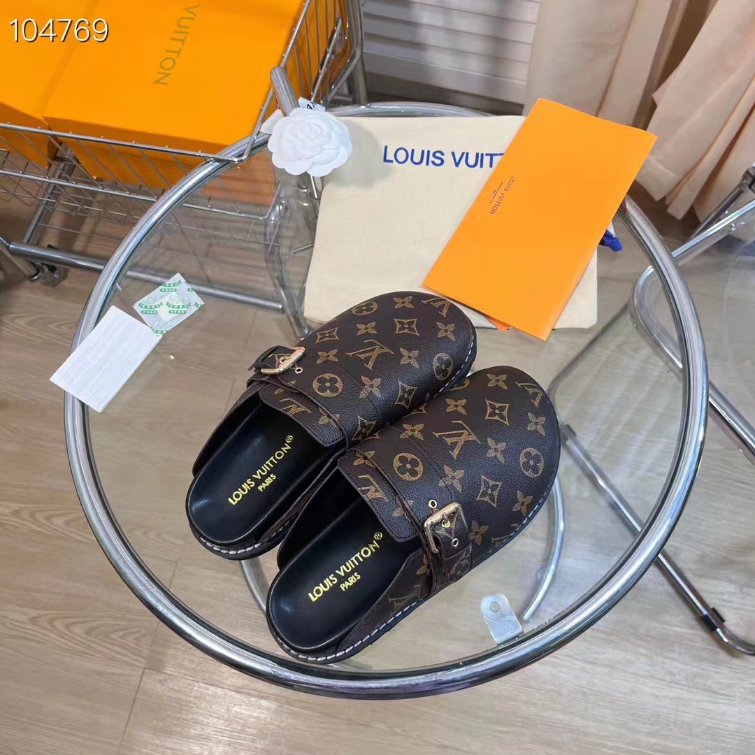 Louis Vuitton LV Cosy Flat Comfort Clog, Brown, 39
