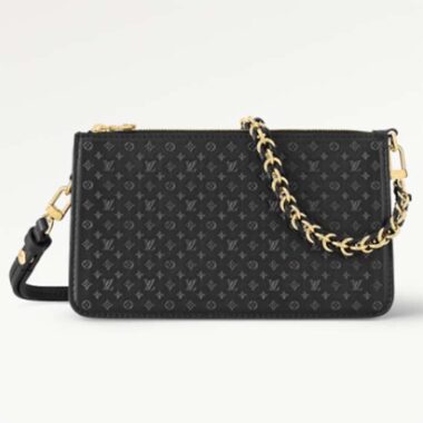 Louis Vuitton LV Women Lexington Pouch Black Monogram-Embossed Calf Leather