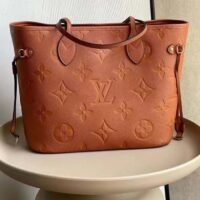 Louis Vuitton LV Women Neverfull MM Tote Brown Embossed Cowhide Leather (7)