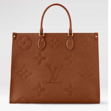 Louis Vuitton LV Women OnTheGO GM Tote Bag Brown Monogram Embossed Leather