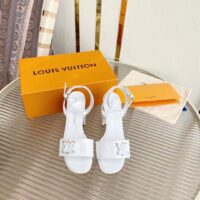 Louis Vuitton LV Women Shake Sandal White Patent Calf Leather 9.5 Cm Heel (7)