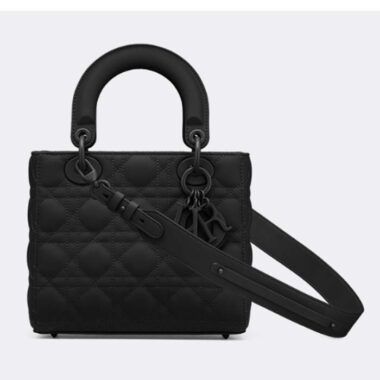 Dior Women Small Lady Dior My Abcdior Bag Black Ultramatte Cannage Calfskin