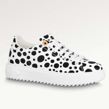 Louis Vuitton Women LV x YK Time Out Sneaker White Printed Calf Leather Monogram Flowers