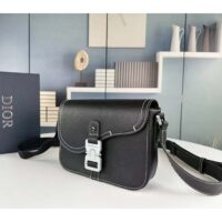 Dior Unisex CD Mini Saddle Bag Strap Black Grained Calfskin Flap Closure (7)