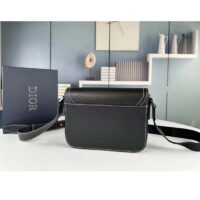 Dior Unisex CD Mini Saddle Bag Strap Black Grained Calfskin Flap Closure (7)