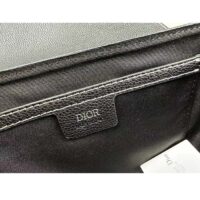 Dior Unisex CD Mini Saddle Bag Strap Black Grained Calfskin Flap Closure (7)