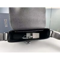 Dior Unisex CD Mini Saddle Bag Strap Black Grained Calfskin Flap Closure (7)