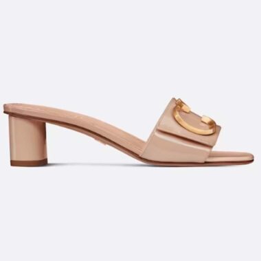 Dior Women CD C'est Dior Heeled Slide Nude Patent Calfskin