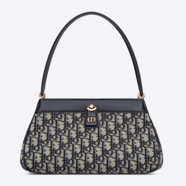 Dior Women CD Medium Dior Key Bag Blue Dior Oblique Jacquard