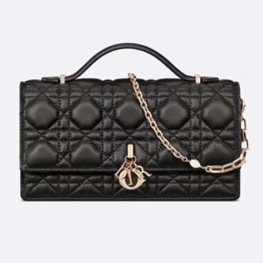 Dior Women CD Miss Dior Mini Bag Black Cannage Lambskin