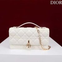 Dior Women CD Miss Dior Mini Bag Latte Cannage Lambskin (6)