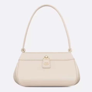 Dior Women CD Small Dior Key Bag Dusty Ivory Box Calfskin