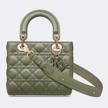 Dior Women CD Small Lady Dior My ABCDior Bag Cedar Green Cannage Lambskin