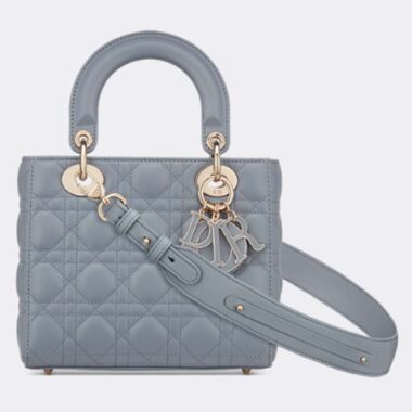 Dior Women CD Small Lady Dior My ABCDior Bag Cloud Blue Cannage Lambskin