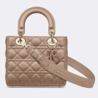 Dior Women CD Small Lady Dior My ABCDior Bag Warm Taupe Cannage Lambskin