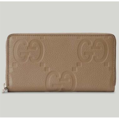 Gucci Unisex Ophidia Jumbo GG Continental Wallet Taupe Leather Double G