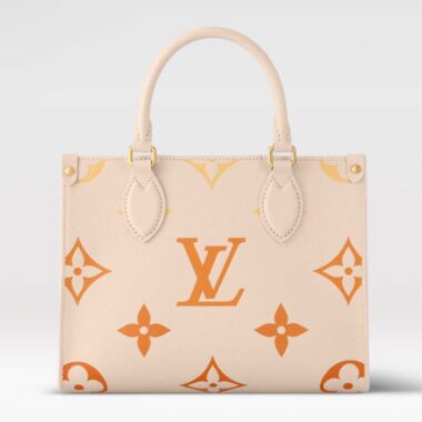 Louis Vuitton LV Women OnTheGo PM​ Neutral Gradient Monogram Empreinte Embossed Cowhide Leather