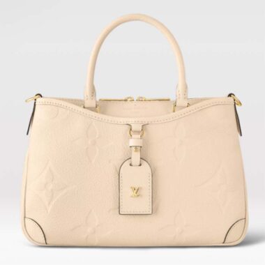 Louis Vuitton LV Women Trianon PM Bag Cream Embossed Grained Cowhide Leather