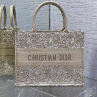 Dior Women CD Medium Dior Or Book Tote Gold-Tone D-Lace Embroidery Macramé Effect (8)