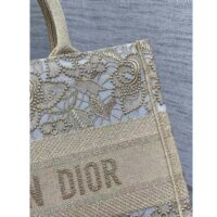 Dior Women CD Medium Dior Or Book Tote Gold-Tone D-Lace Embroidery Macramé Effect (8)