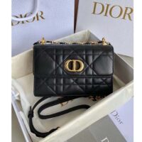 Dior Women CD Miss Caro Mini Bag Black Macrocannage Lambskin (6)