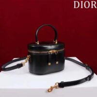 Dior Women Small CD Signature Vanity Case Black Calfskin Embossed Leather Handle (10)