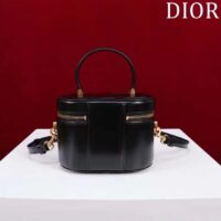 Dior Women Small CD Signature Vanity Case Black Calfskin Embossed Leather Handle (10)