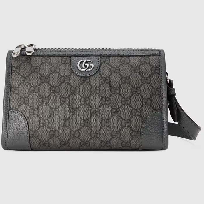Gucci GG Unisex Ophidia GG Messenger Bag Grey Black GG Supreme Canvas
