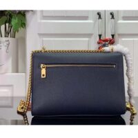 Louis Vuitton LV Women Mylockme Chain Bag Navy Blue Grained Calf Leather (4)